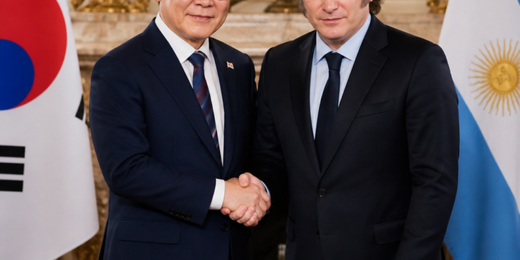 Encuentro bilateral entre Javier Milei y el presidente de Corea del Sur, Lee Jae-Myung