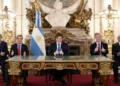Javier Milei inicia grabación de la cadena nacional con anuncios sobre Malvinas